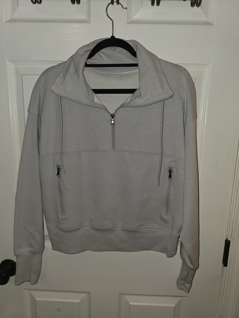 Old Navy Light Gray Half-Zip Fleece Pullover